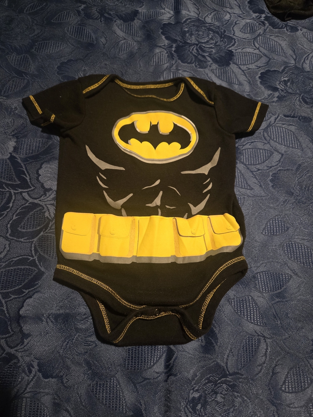 Batman Black and Yellow Infant Superhero Bodysuit